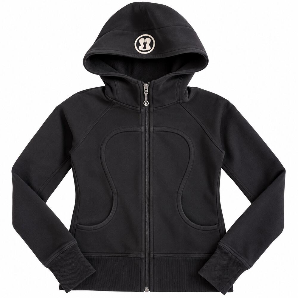 Lululemon Scuba Hoodie Size 4 Black Full Zip Fleece OG Vintage Style